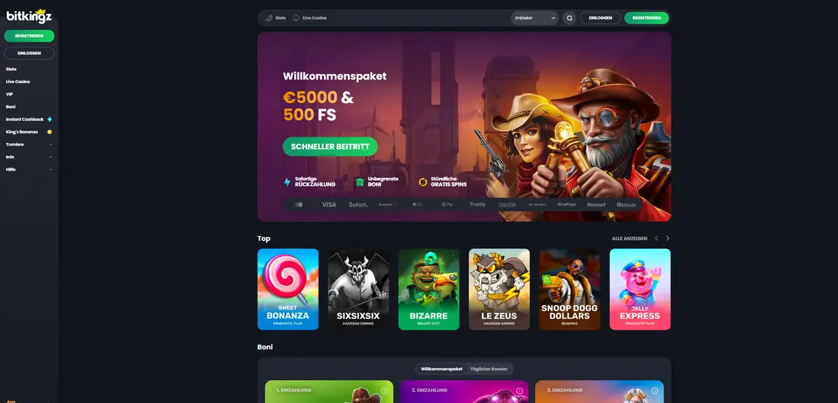 Bitkingz Casino mit Sofort Auszahlung